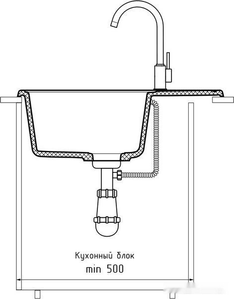 Кухонная мойка GranFest QUARZ Z-13 (темно-серый)