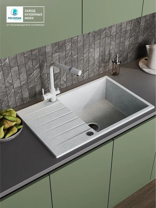 Кухонная мойка Polygran Deka 780 (светло-серый)