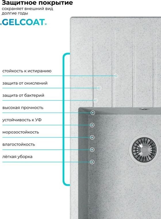 Кухонная мойка Polygran Deka 780 (светло-серый)