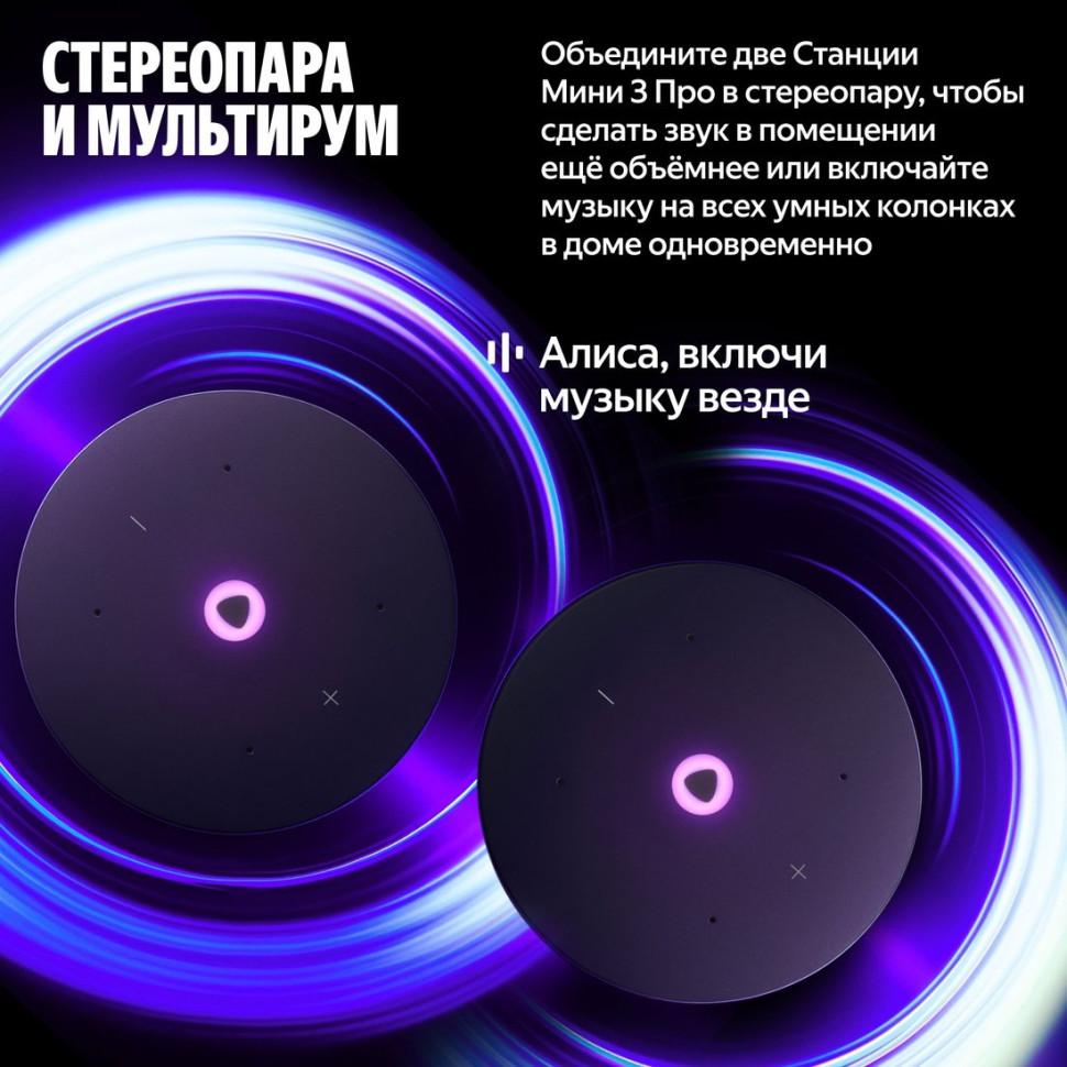 Умная колонка Яндекс Станция Мини 3 Про (серый)