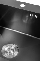 Кухонная мойка Saniteco 5045 Nano + Spike F9S07000 (хром, с сифоном, дозатором и коландером)