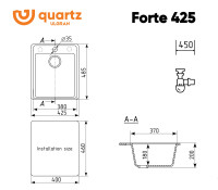 Кухонная мойка Ulgran Quartz Forte 425-07 (уголь)
