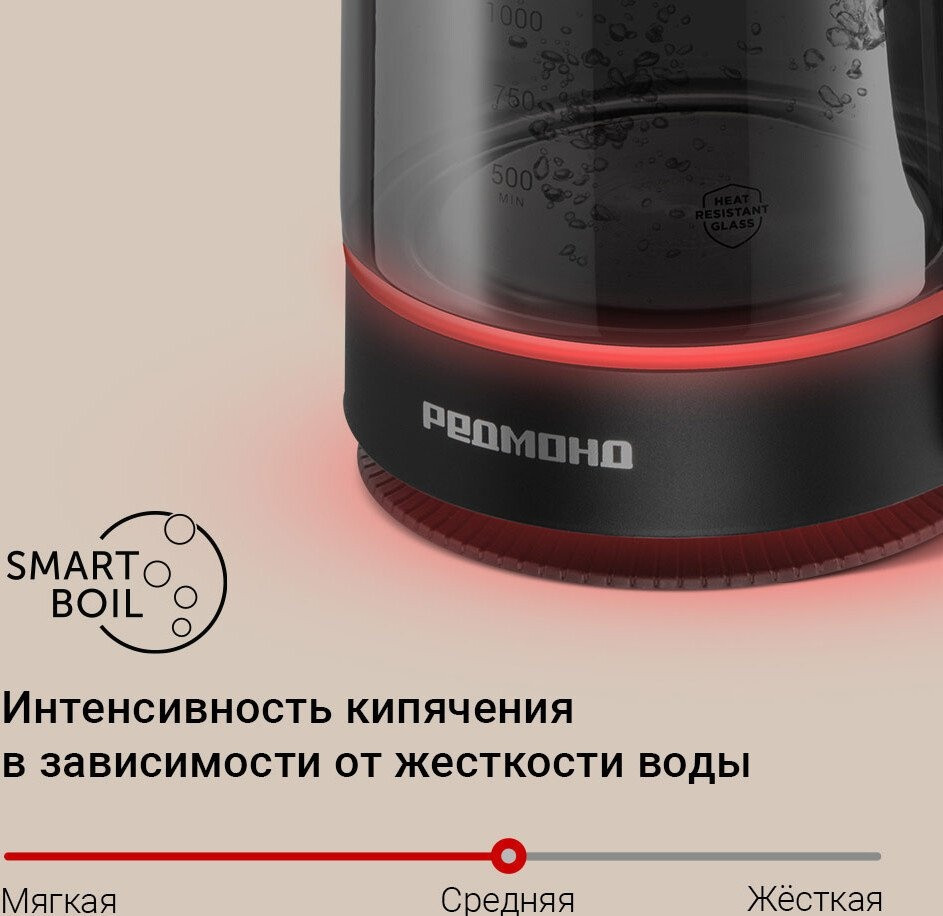 Электрический чайник Redmond KG259S (черный/тонировка)
