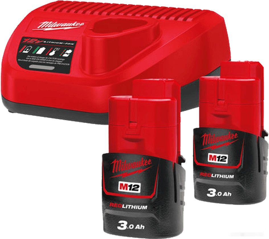 Аккумулятор для инструмента Milwaukee M12 M12NRG-302 4933451902 (2 x 12В/3 Ач + 12В)