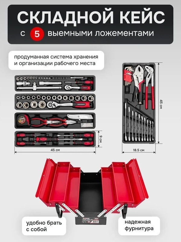 Универсальный набор инструментов ForceKraft FK-4087C (61965)