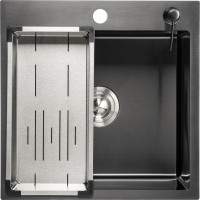 Кухонная мойка Saniteco 5050 PVD (с сифоном, дозатором и коландером)