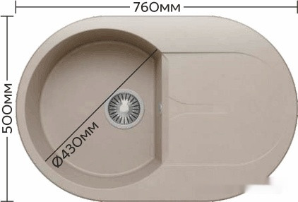 Кухонная мойка Polygran Atol-760 (черный 16)