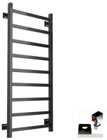 Полотенцесушитель Ростела Экспи Квадро V30 1/2&quot; 8 перекладин 40x100 см (черный)