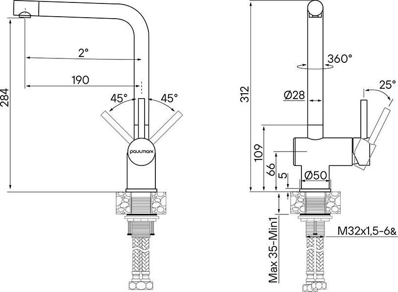Смеситель Paulmark Spring Sp212067-BS