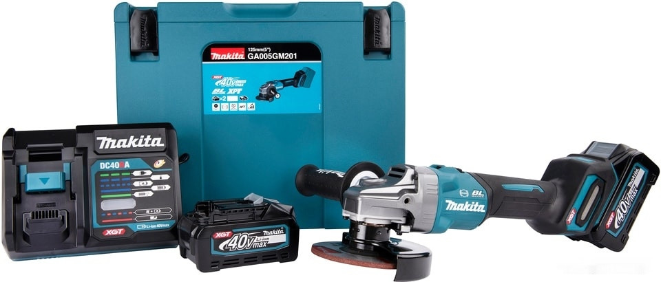 Угловая шлифмашина Makita GA005GM201 (с 2-мя АКБ)