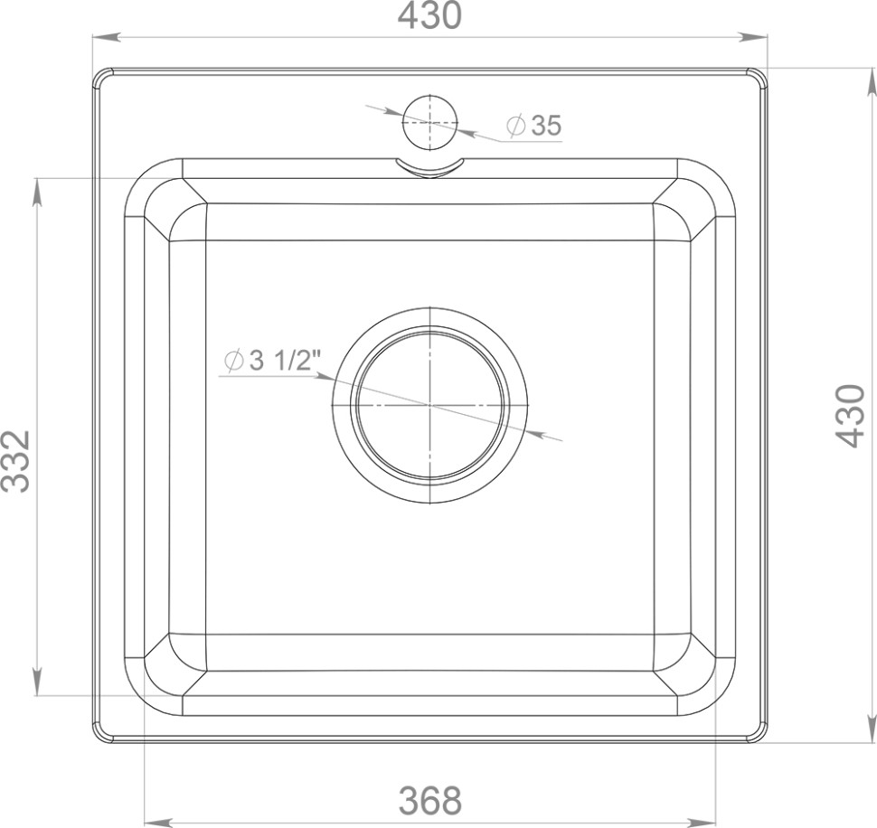 Кухонная мойка GranFest Smart GF-SM430 (Beige)
