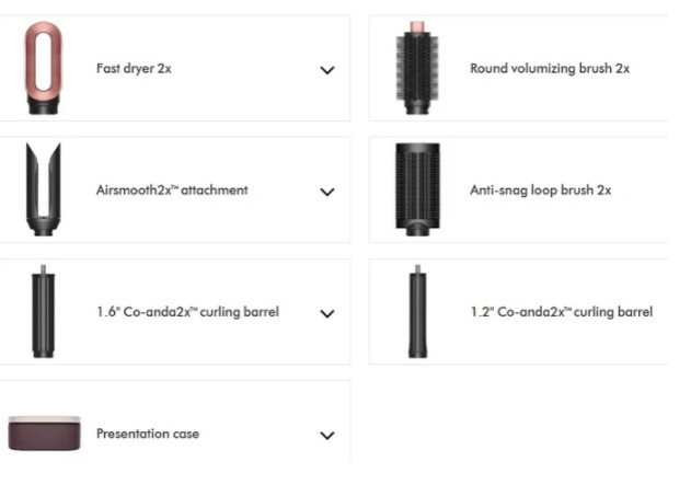 Фен Dyson Airwrap Co-anda2x HS09 (евровилка, керамический розовый/розовое золото)