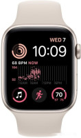 Умные часы Apple Watch SE 2 44 мм (алюминиевый корпус, звездный свет/звездный свет, спортивный силиконовый ремешок S/M)