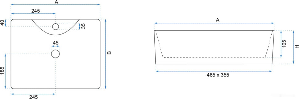 Умывальник Rea Kelly белый U6524