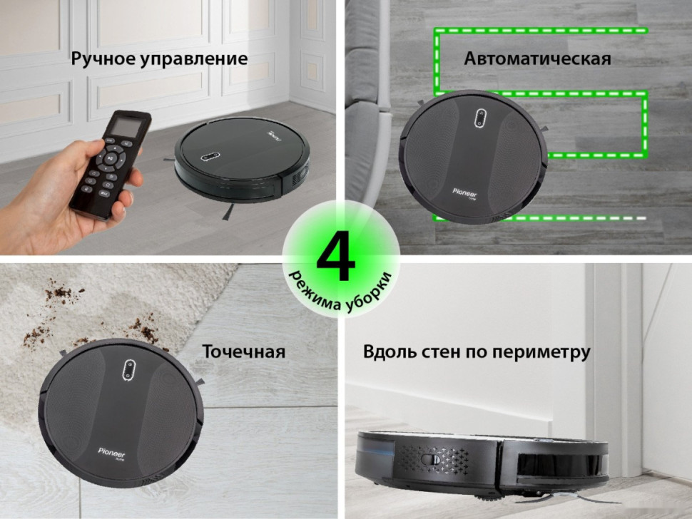 Робот-пылесос Pioneer VC704R (черный)