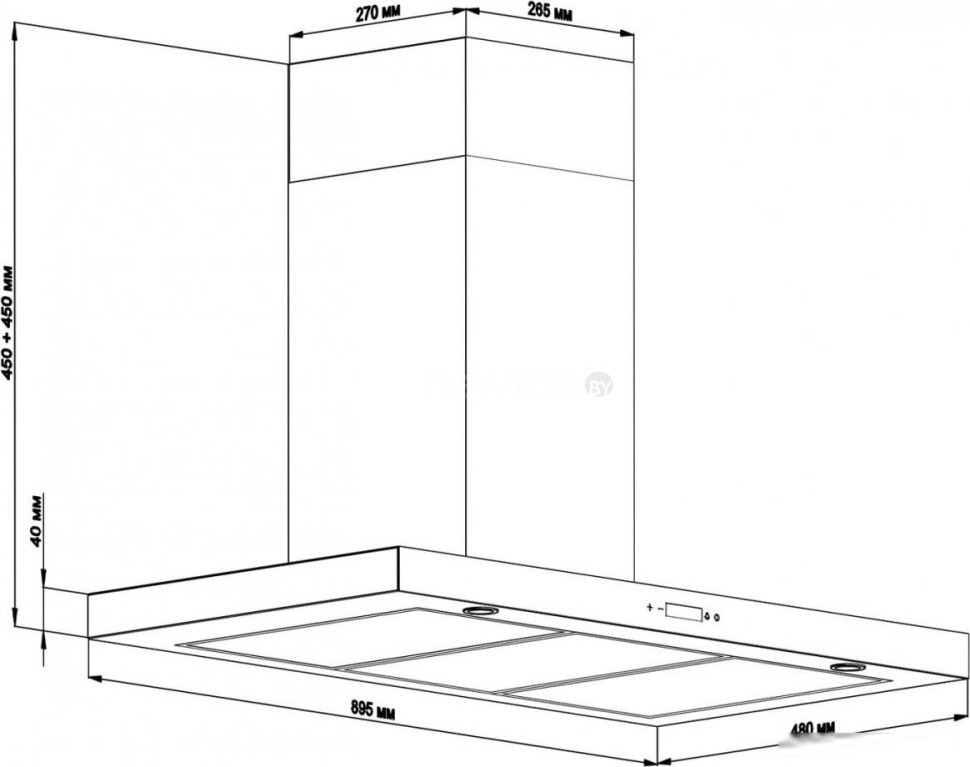 Вытяжка Backer CH90E-MC-L200 Inox BG