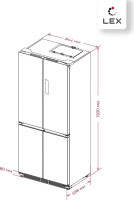 Четырёхдверный холодильник LEX LCD485STGIDBI