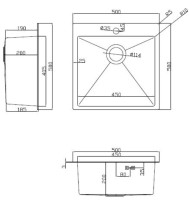 Кухонная мойка ARFEKA ECO AR 500*500 SATIN