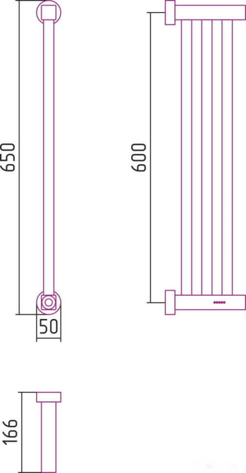 Полотенцесушитель Сунержа Хорда 4.0 600x166 30-0834-0600