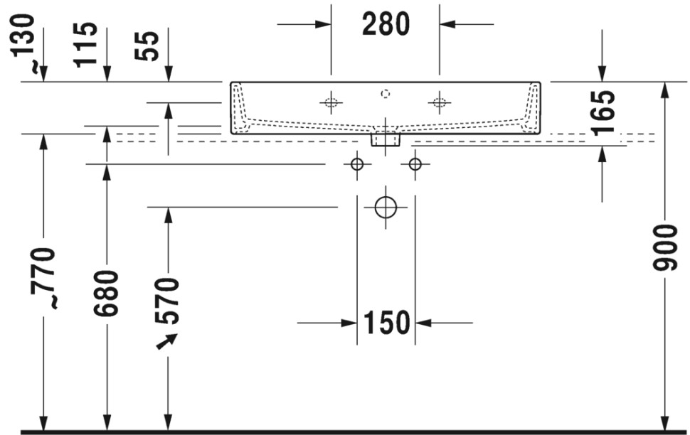 Умывальник Duravit Vero Air 80 2350800000