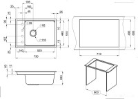 Кухонная мойка Granula KS-7305 (шварц)