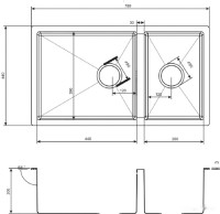 Кухонная мойка Zorg PVD-78-2-44 (графит)