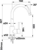 Смеситель Blanco Mida-S (гранит) антрацит