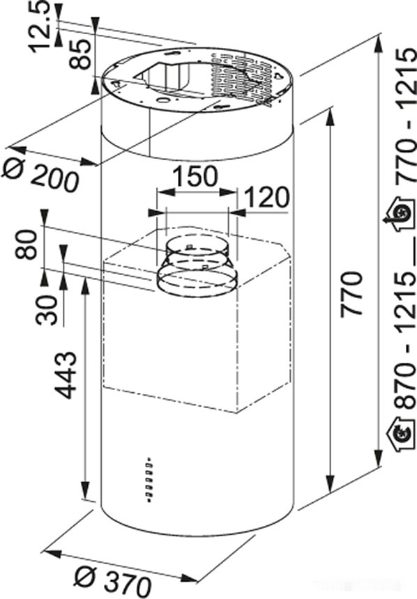Вытяжка Franke Tube FTU Plus 3707 I BK