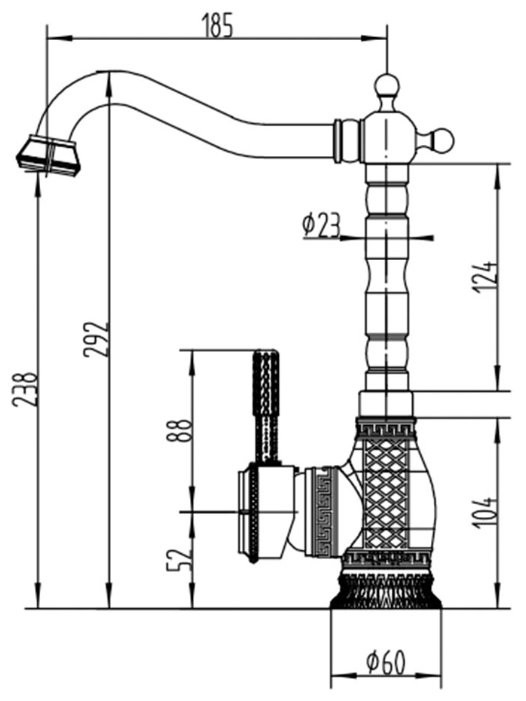 Смеситель Zorg A 313K-BR (античная бронза)