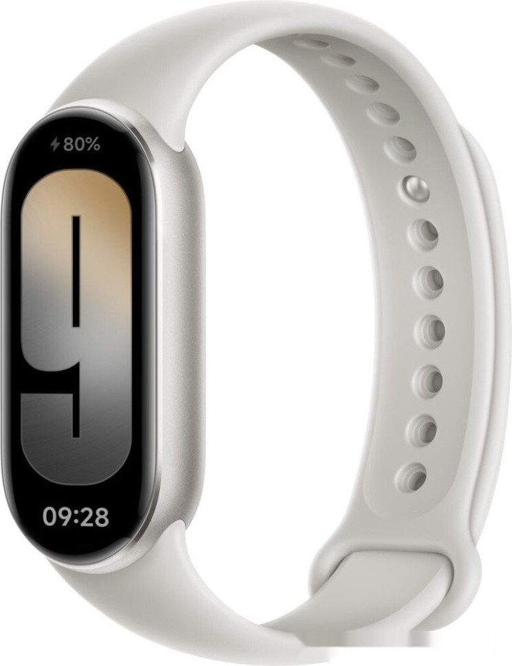 Фитнес-браслет Xiaomi Smart Band 9 (серый титан, со светло-серым силиконовым ремешком, международная версия)