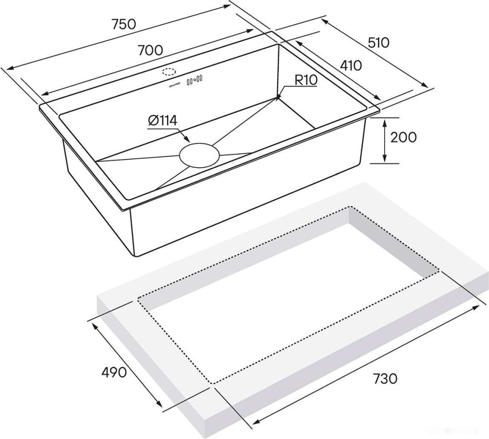 Кухонная мойка Paulmark PM217551-BS