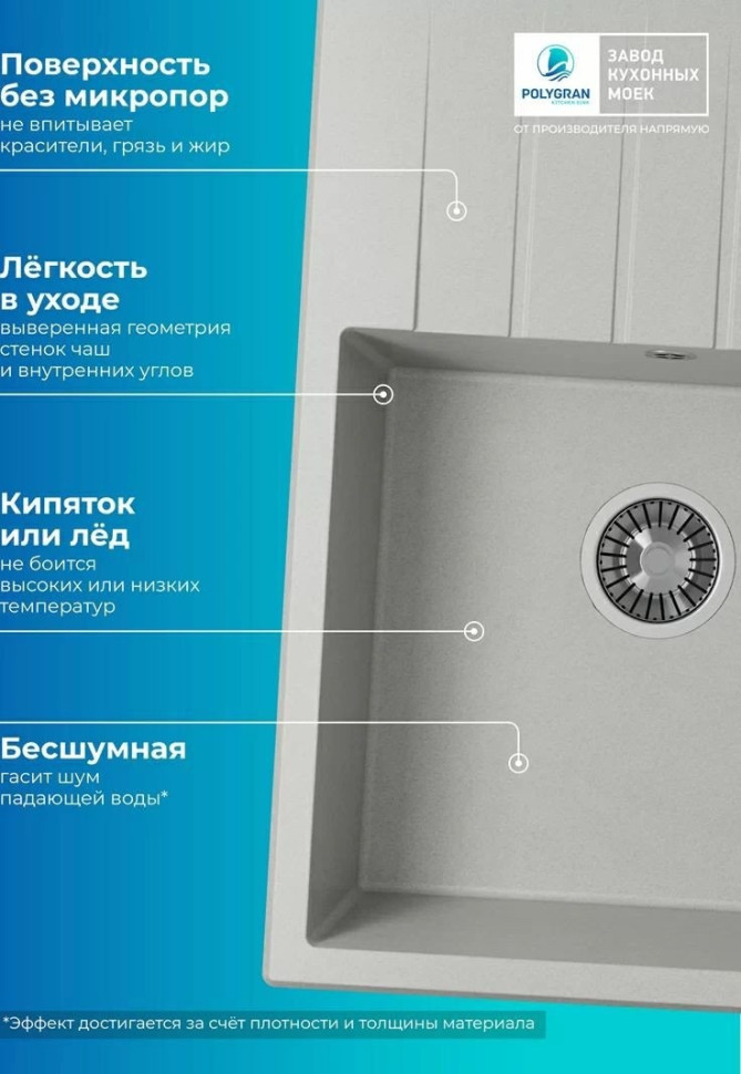 Кухонная мойка Polygran Deka 700 (серый)