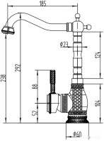 Смеситель Zorg A 313K-BR (античная бронза)