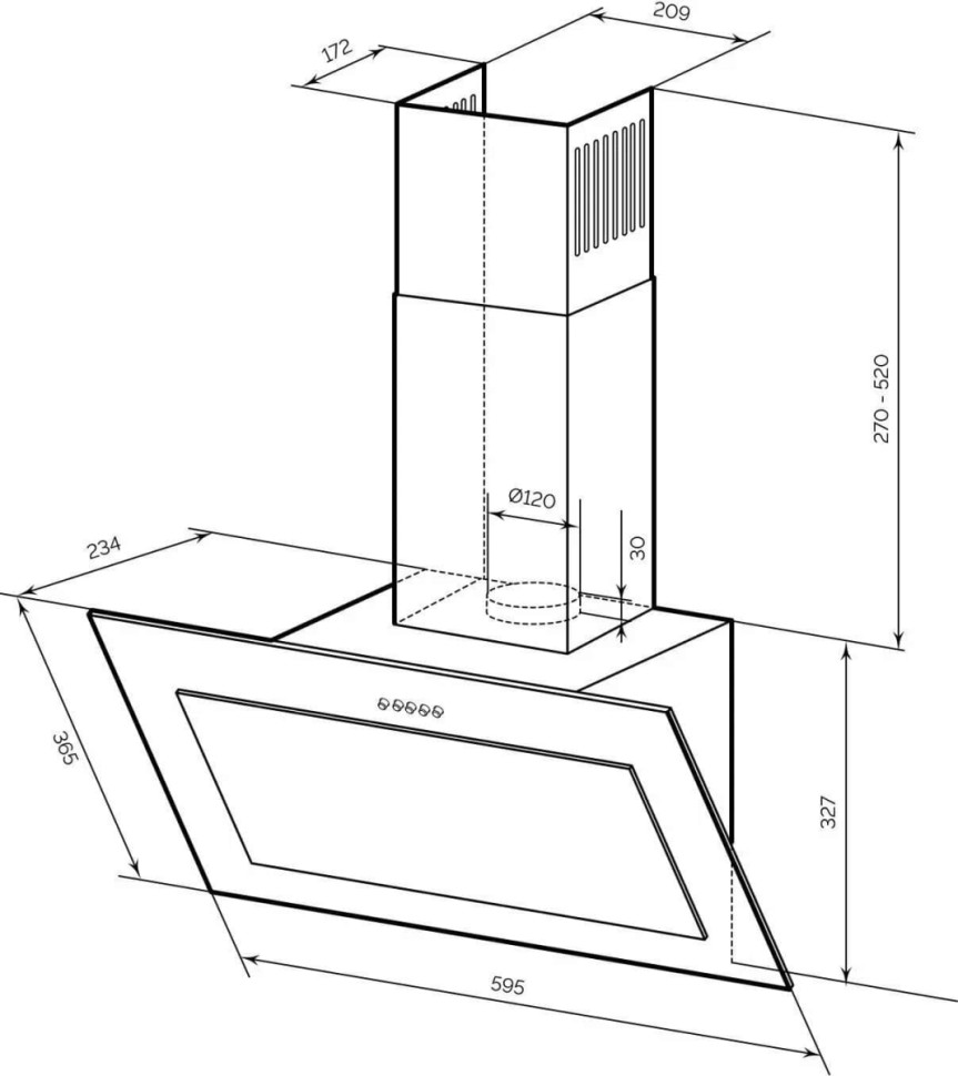 Вытяжка LEX Mera 600 (черный)