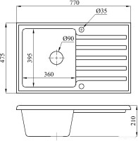 Кухонная мойка БелЭворс Styl L (темно-бежевый, без сифона)
