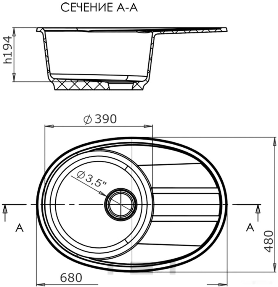 Кухонная мойка LEX Laguna 680 (белый)