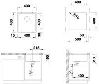 Кухонная мойка Zorg Subline 40 серый жемчуг