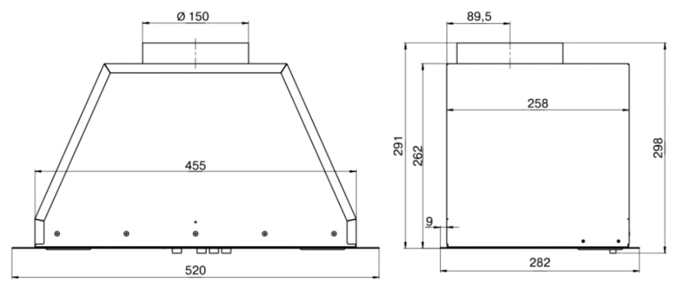 Вытяжка Elikor Врезной блок Flat 52П-650-К3Д (черный)