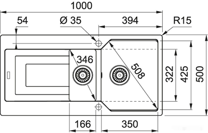 Кухонная мойка Franke UBG 651-100 (графит)