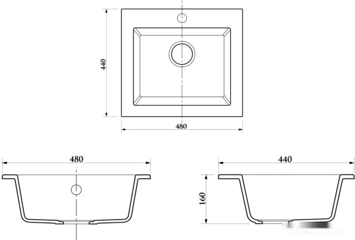 Кухонная мойка Berge BR-4803 (серый матовый)