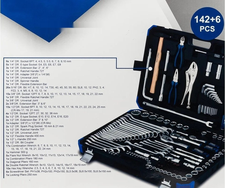 Универсальный набор инструментов Scheppach Sch-41421-5 Gold (148 предметов)