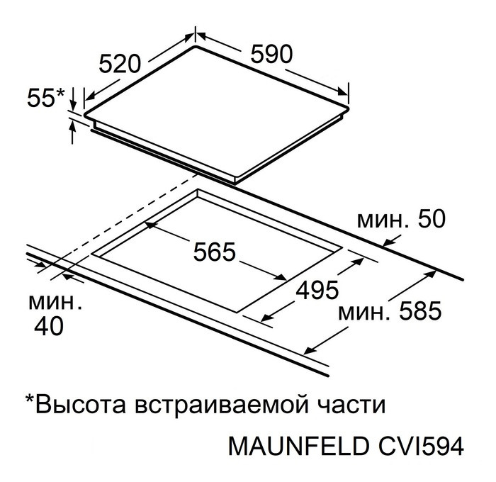 Варочная панель Maunfeld CVI594STBK