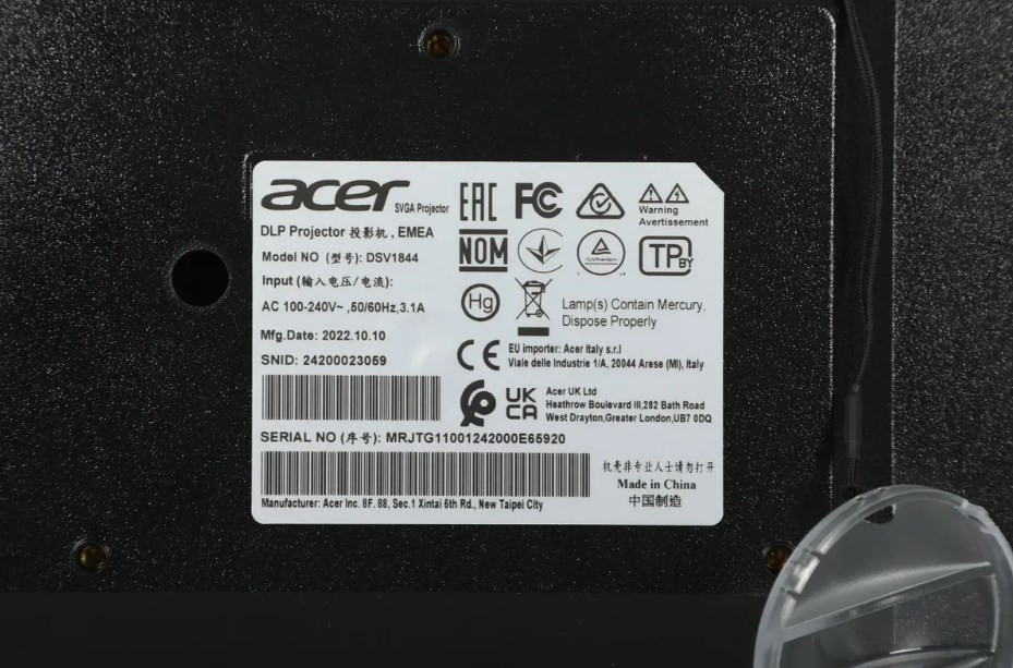 Проектор Acer X1128H (MR.JTG11.001)
