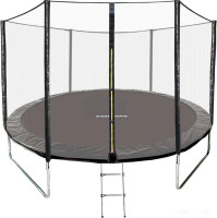 Батут GetActive Jump 10ft - 312 см с лестницей, внешней сеткой (черный)