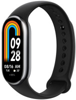 Фитнес-браслет Xiaomi Smart Band 8 (серый, с черным силиконовым ремешком, международная версия)