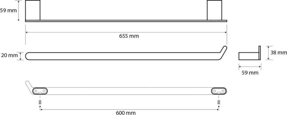 Аксессуары для ванной и туалета Bemeta Organic 167104370 (600мм, черный матовый)