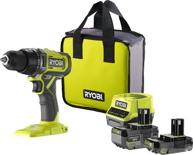 Дрель-шуруповерт Ryobi RDD18-2C42S 5133005521 (с 2-мя АКБ 2 Ач+4 Ач, сумка)
