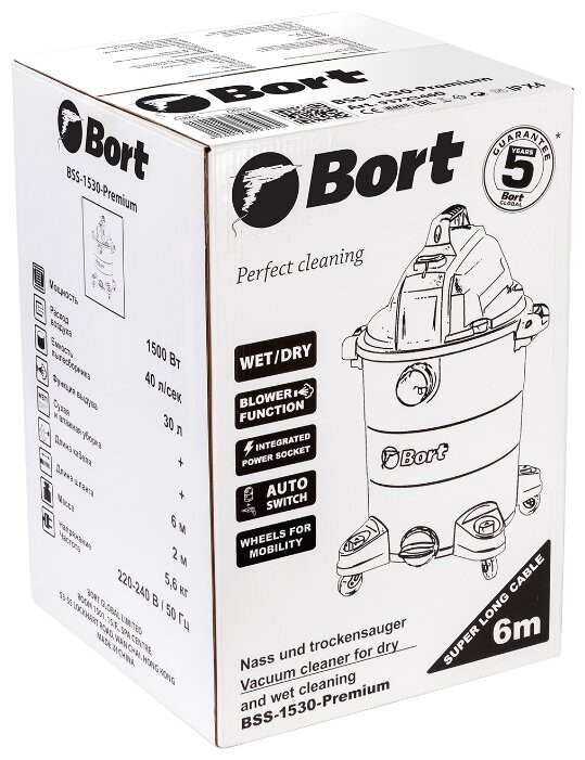 Промышленный пылесос BORT BSS-1530-Premium 1500 Вт