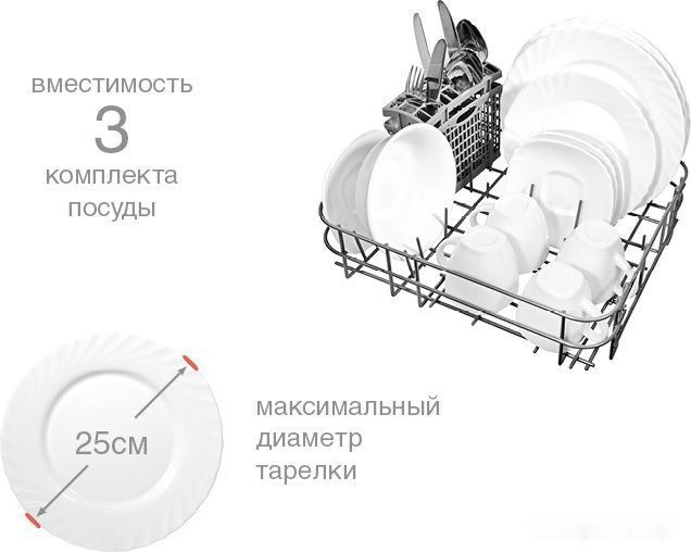 Посудомоечная машина Oursson DW4003TD/WH