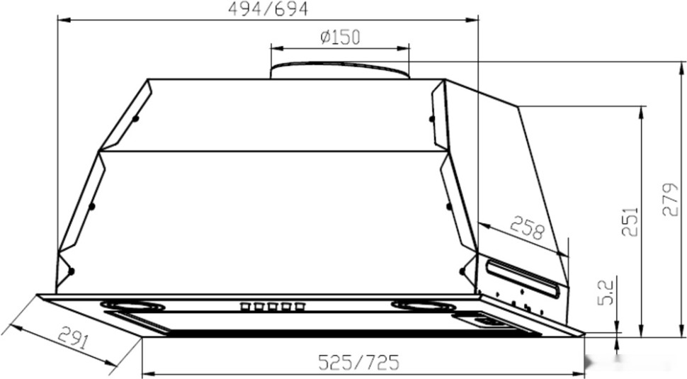 Вытяжка LEX GS Bloc P 600 (слоновая кость light)